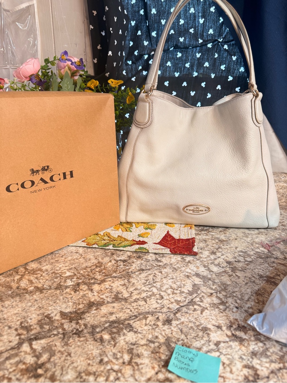 Coach Pebbled Leather Shoulder Hobo in Light Cream